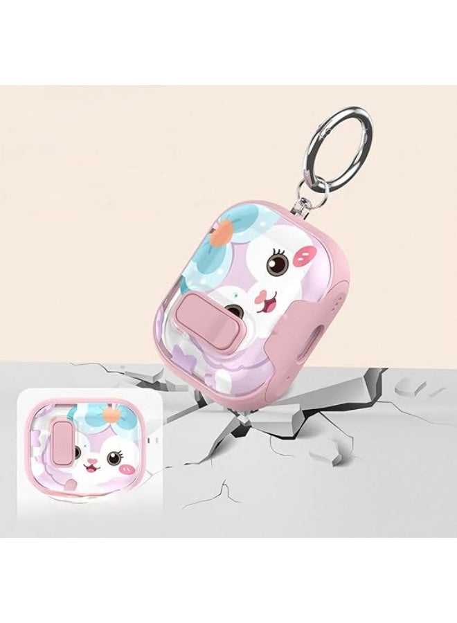Cute Latch Painted All-inclusive Case For AirPods Pro 2 2025 Cover with Switch Safety Lock+Bottom Stand Bracket (cute cat, AirPods Pro 2) - Image 4